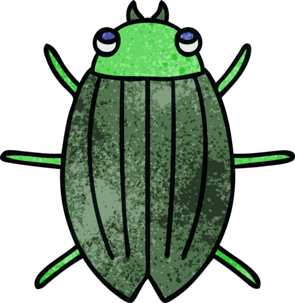 Bir insan tarafından çizilmiş garip çizgi film böceği.