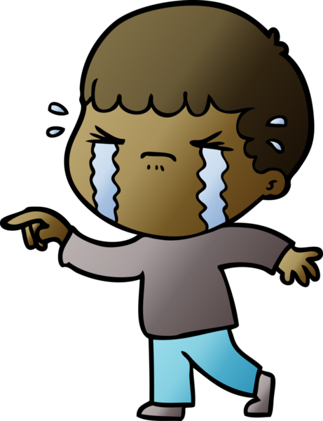 Bir insan tarafından çizilmiş ağlayan çizgi film adamı.