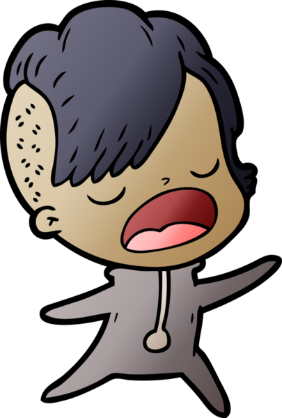 Bir insan tarafından çizilmiş havalı hippi kız çizgi filmi.