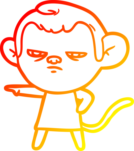 Bir insan tarafından çizilmiş çizgi film maymunu çizimi