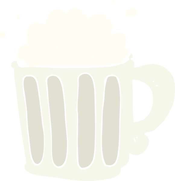 Bir insan tarafından çizilen biranın düz renk çizimi