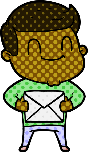 Bir insan tarafından çizilmiş çizgi film dostu bir adam.