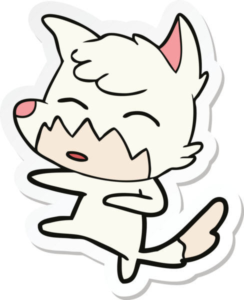 Bir insan tarafından çizilmiş bir tilkinin çıkartması.