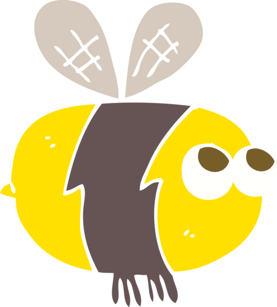 Bir insan tarafından çizilen arıların düz renk çizimi