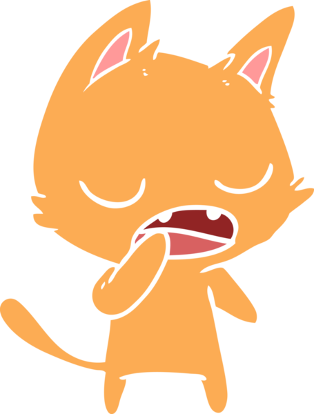 Konuşan kedi düz renkli çizgi film Bir insan tarafından çizildi