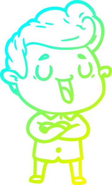 Bir insan tarafından çizilmiş mutlu bir çizgi film karakteri çizimi.