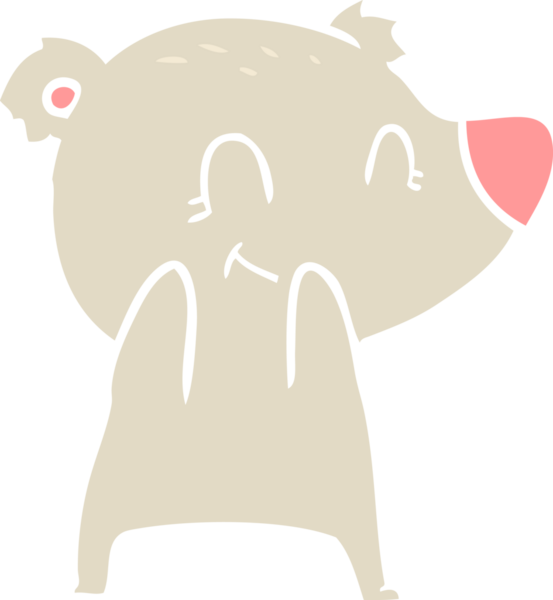 Dost canlısı ayı düz renkli çizgi film bir insan tarafından çizildi