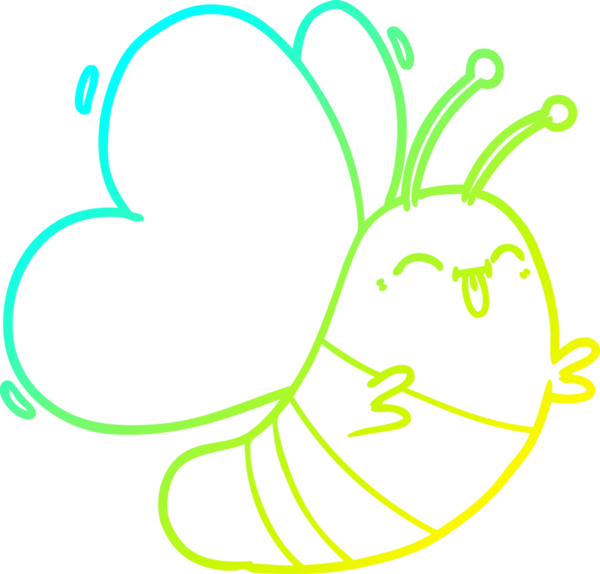 Bir insan tarafından çizilmiş komik bir kelebeğin soğuk gradyan çizgisi