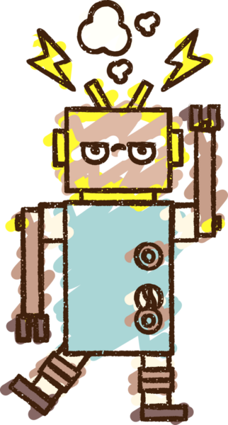 Bir insan tarafından çizilen robot tebeşiri.