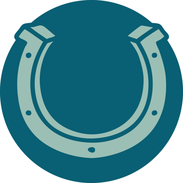 Bir insan tarafından çizilmiş at nalı ikonik dövme şekli