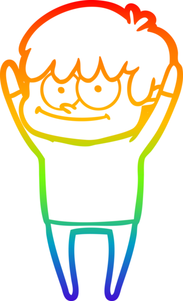 gökkuşağı gradyanı çizimi bir insan tarafından çizilmiş mutlu bir çizgi film adamı