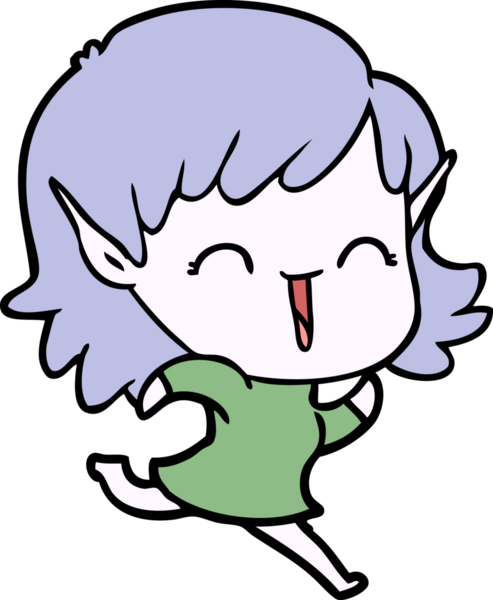 Bir insan tarafından çizilmiş bir elf kızı.