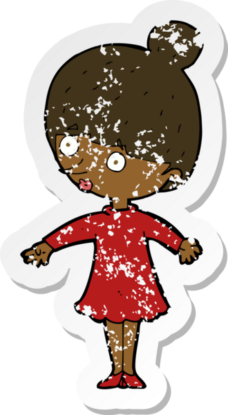 Bir insan tarafından çizilmiş bir karikatürün gerilimli çıkartması.