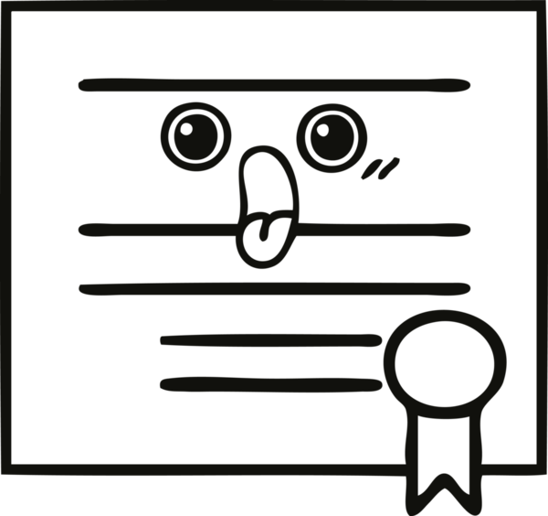 Mezuniyet diplomasını çizen çizgi bir insan tarafından çizilmiş.