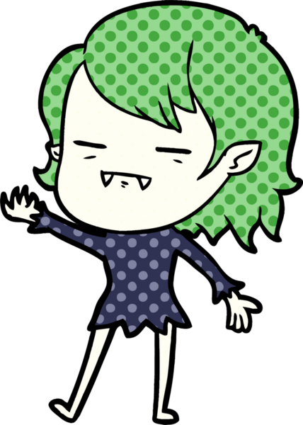 Bir insan tarafından çizilmiş ölümsüz vampir kız çizgi filmi.