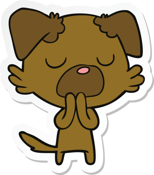 Bir insan tarafından çizilmiş bir köpeğin çıkartması.