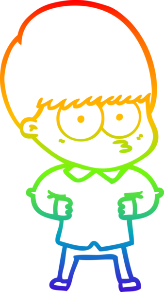 gökkuşağı gradyan çizimi bir insan tarafından çizilmiş meraklı bir çizgi film çocuğu