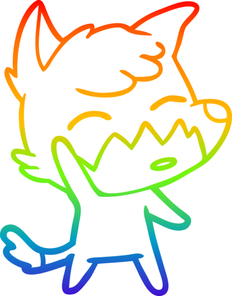 gökkuşağı gradyanı çizimi bir insan tarafından çizilmiş tilki çizgi filmi
