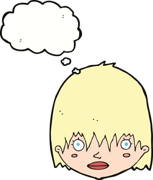 Bir insan tarafından çizilmiş düşünce baloncuğu olan bir karikatür.