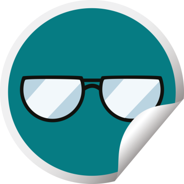 Bir insan tarafından çizilmiş grafik vektör illüstrasyon dairesel etiketi