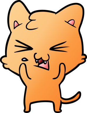 Bir insan tarafından çizilmiş kedi tıslaması.