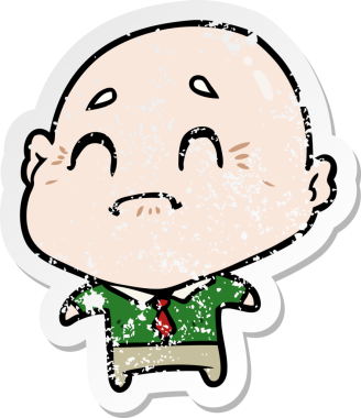 Bir insan tarafından çizilmiş yaşlı bir adamın sıkıntılı çıkartması.