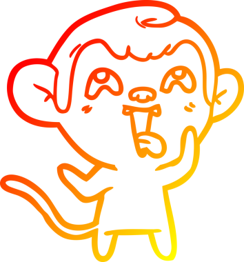 İnsan tarafından çizilmiş çılgın bir çizgi maymunun sıcak çizgi çizimi