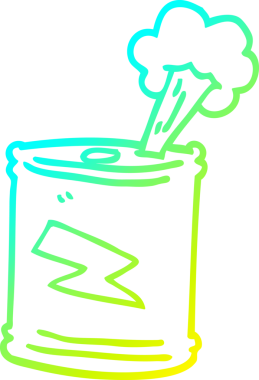 Bir insan tarafından çizilen soğuk gradyan çizgi filmi köpüklü içecekler.