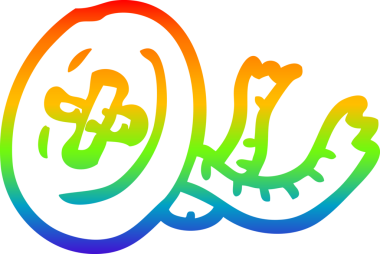 gökkuşağı gradyan çizgi çizimi bir insan tarafından çizilmiş eski bir düğme