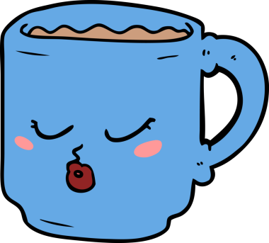 bir insan tarafından çizilmiş kahve fincanı.