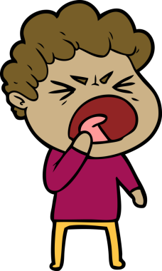 Bir insan tarafından çizilmiş öfkeli bir adam.