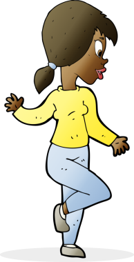 Bir insan tarafından çizilmiş karikatür kadın.