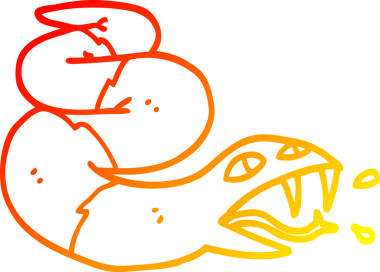 Bir insan tarafından çizilen tıslayan yılanın sıcak çizgi çizimi