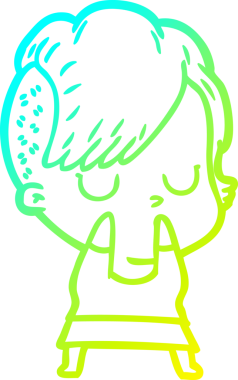 Bir insan tarafından çizilmiş bir karikatür kadın çizimi.