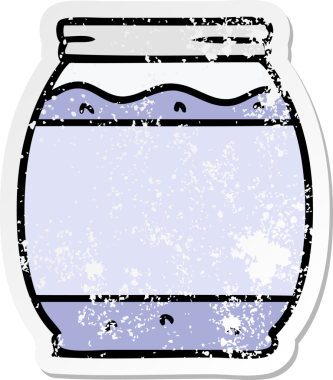 Bir insan tarafından çizilmiş çilek reçelinin çizilmiş karikatürü.