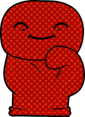 Bir insan tarafından çizilmiş bir boks eldiveni.