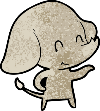 Bir insan tarafından çizilmiş şirin bir fil.