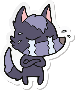 Bir insan tarafından çizilmiş bir karikatür çıkartması.