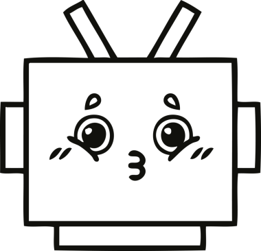 Bir insan tarafından çizilmiş robot kafasının çizgi çizimi