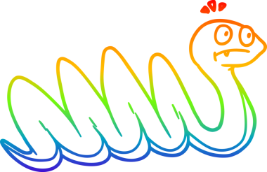 gökkuşağı gradyan çizgi çizimi bir insan tarafından çizilmiş bir çizgi yılan