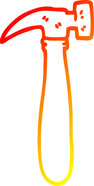 Bir insan tarafından çizilmiş karikatür çekicin sıcak eğimli çizgisi.