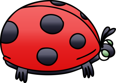 bir insan tarafından çizilmiş garip gölgeli uğur böceği.