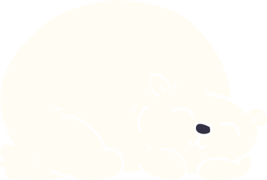 Mutlu kutup ayısı bir insan tarafından çizilmiş.