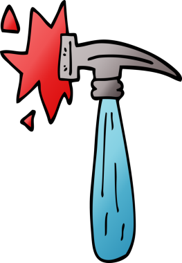 Bir insan tarafından çizilmiş karalama çekiç sesi.