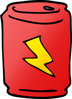 Bir insan tarafından çizilmiş enerji içeceği kutusunun karalaması.