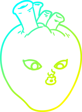 Bir insan tarafından çizilmiş karikatür kalp çizimi.