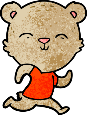 Mutlu çizgi film ayısı bir insan tarafından çizilmiş.