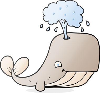 Bir insan tarafından çizilmiş serbest çizim karikatür balinası.