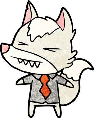 Kızgın kurt adam çizgi filmi bir insan tarafından çizildi.