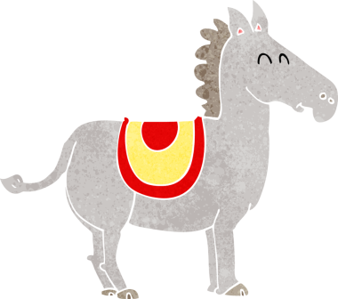 Bir insan tarafından çizilmiş çizgi film eşeği.